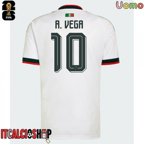 Messico Alexis Vega #10 Seconda Maglia Mondiali 2026 Manica Corta